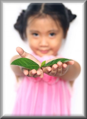 Little Girl with leaf