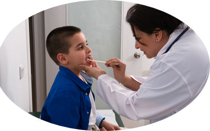 boy having examination